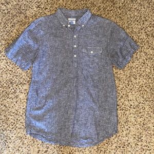 Gray Button Down Short Sleeve Shirt
